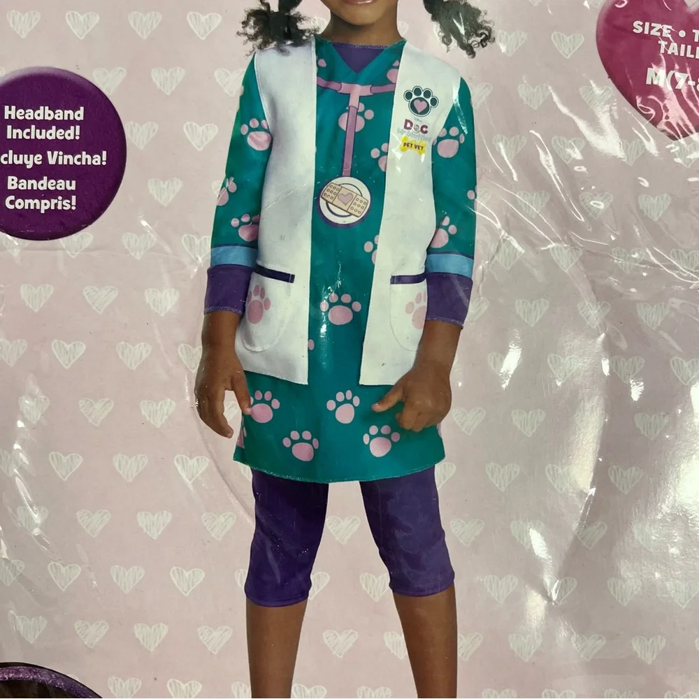 Disney Doc McStuffins Pet Vet costume NEW Halloween costume M 7-8 dress up
